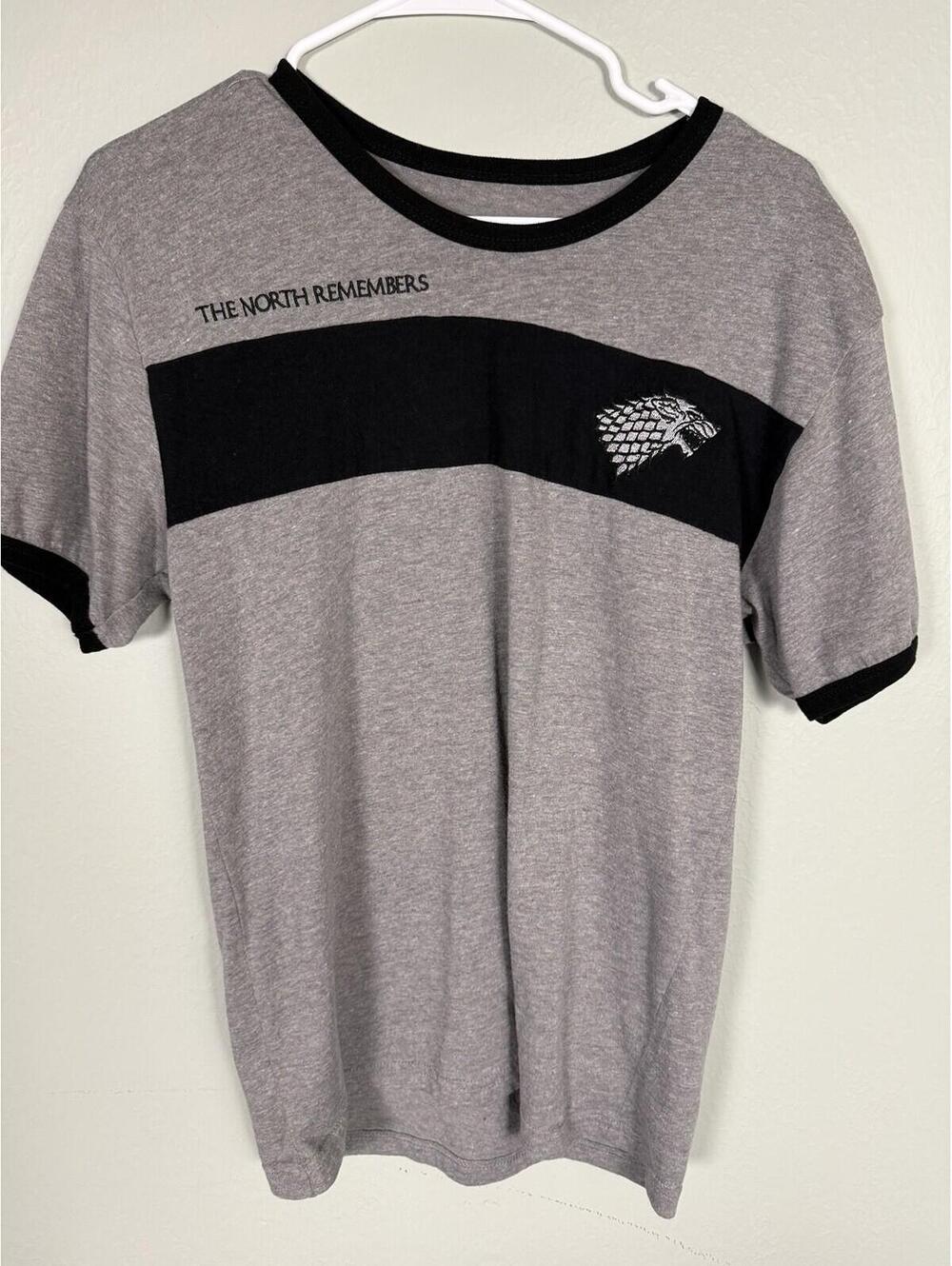 Game‎ of Thrones Stark Sigil T-Shirt The North Remembers Ringer Tee. size-M